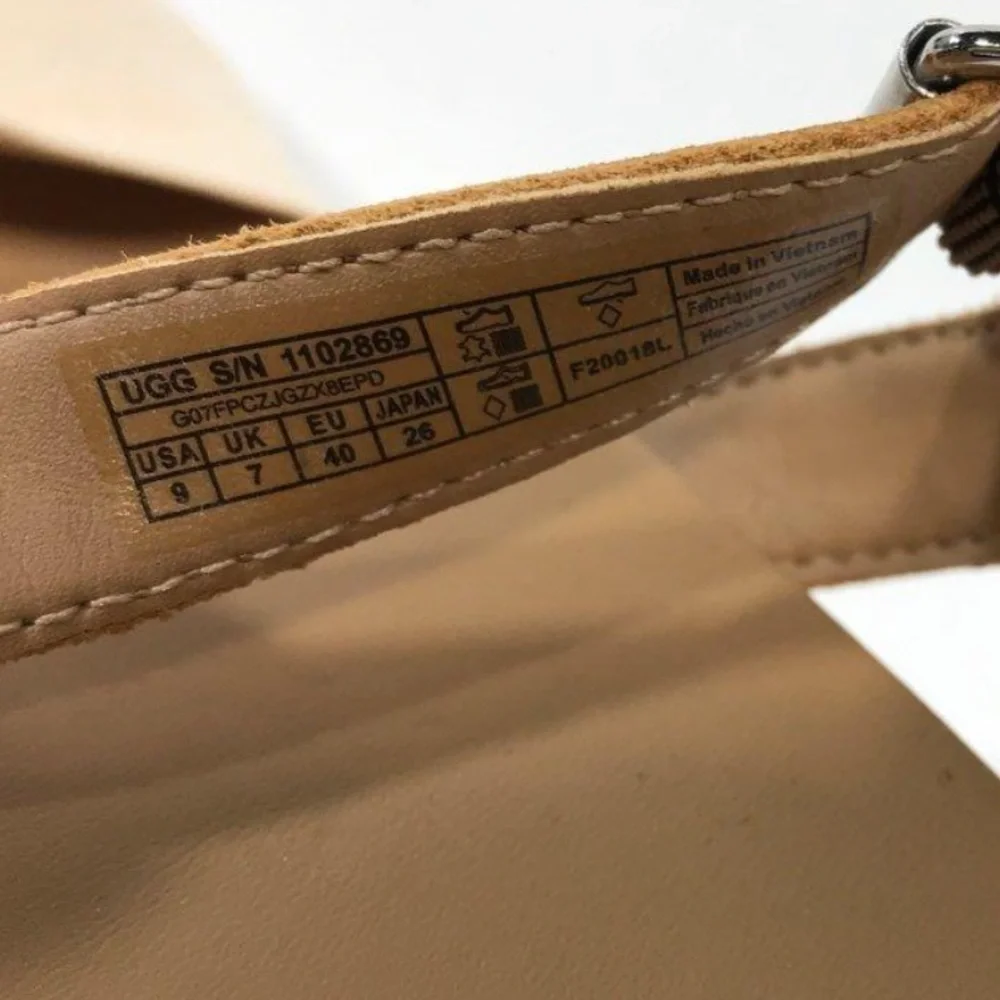 Women’s UGG Joslyn Tan/Cream Espadrille Wedges with Bow Detail Sandals Size 9